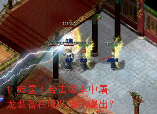 1.85星王合击版本中屠龙装备在哪些地图爆出? 1.85星王合击版本中屠龙装备在哪些地图爆出?