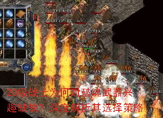 20级战士为何对破魂武器兴趣缺缺?深度解析其选择策略 20级战士为何对破魂武器兴趣缺缺?深度解析其选择策略
