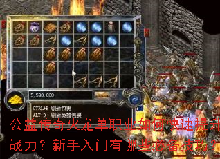 公益传奇火龙单职业如何快速提升战力?新手入门有哪些必备技巧? 公益传奇火龙单职业如何快速提升战力?新手入门有哪些必备技巧?