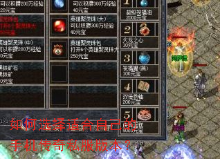 如何选择适合自己的手机传奇私服版本? 如何选择适合自己的手机传奇私服版本?